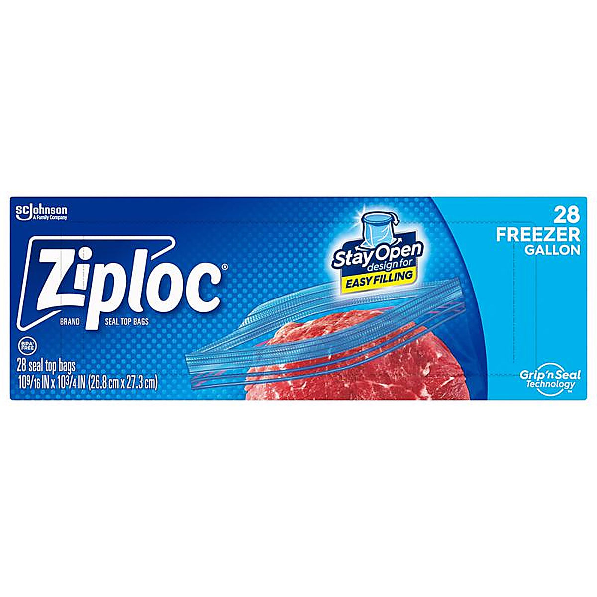 Ziploc 382 1 gal. Clear Freezer Bag 28/Pack