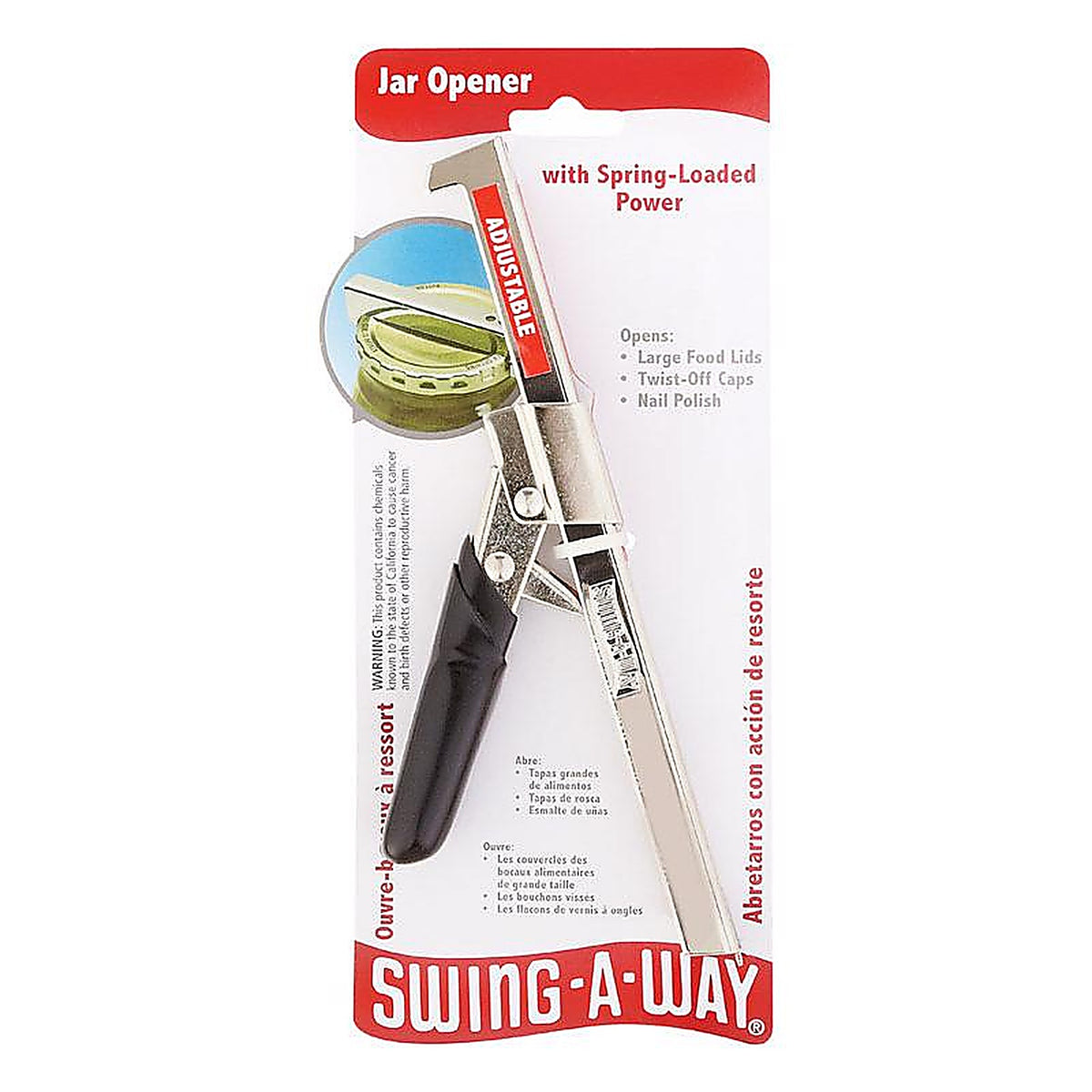 Swing-A-Way 711BK Black/Silver Steel Jar Opener