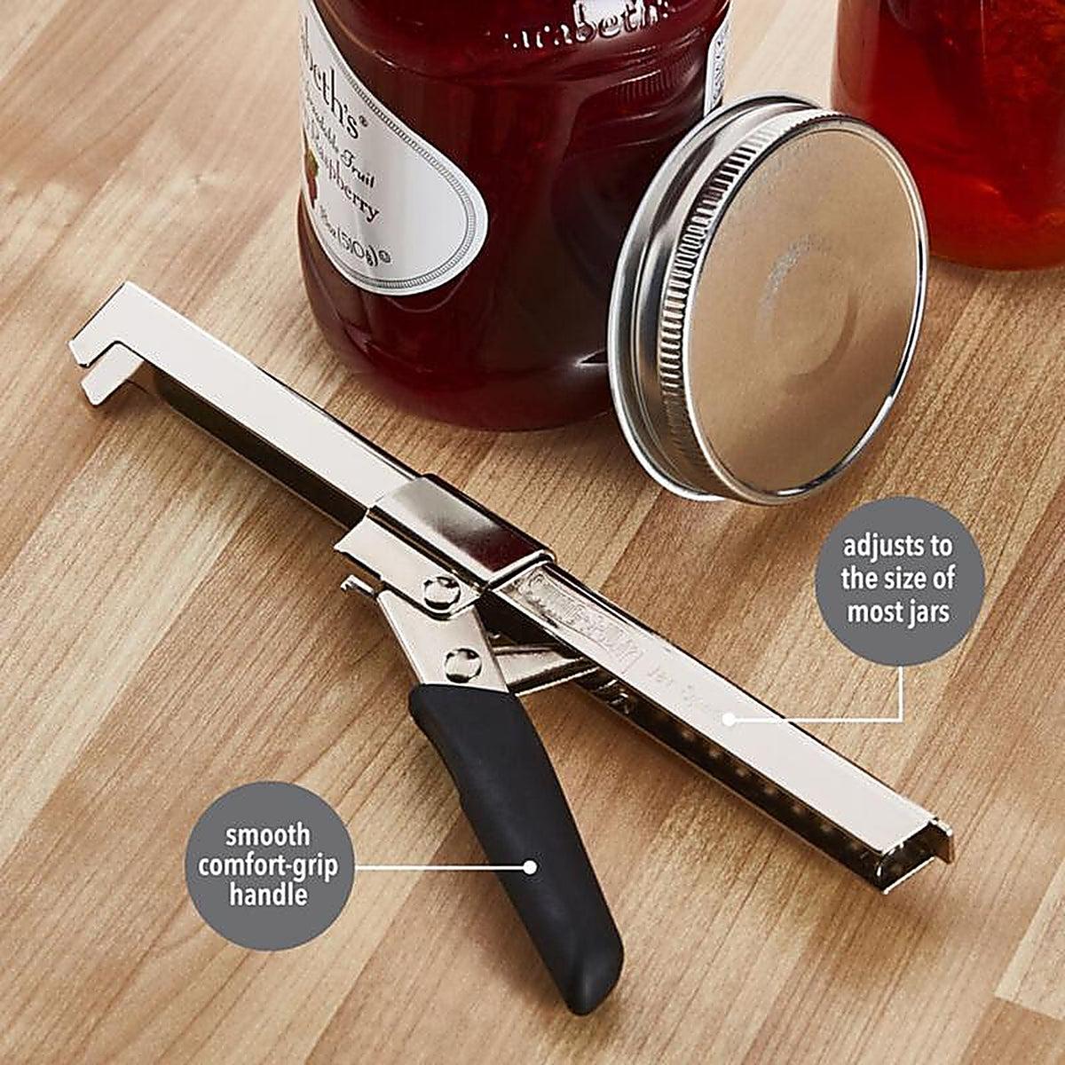 Swing-A-Way 711BK Black/Silver Steel Jar Opener