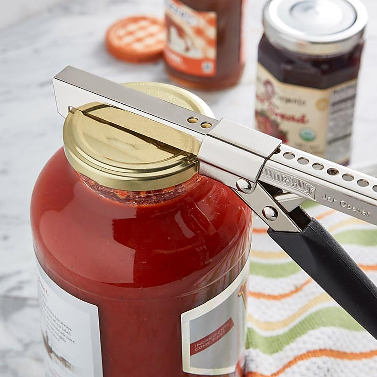Swing-A-Way 711BK Black/Silver Steel Jar Opener