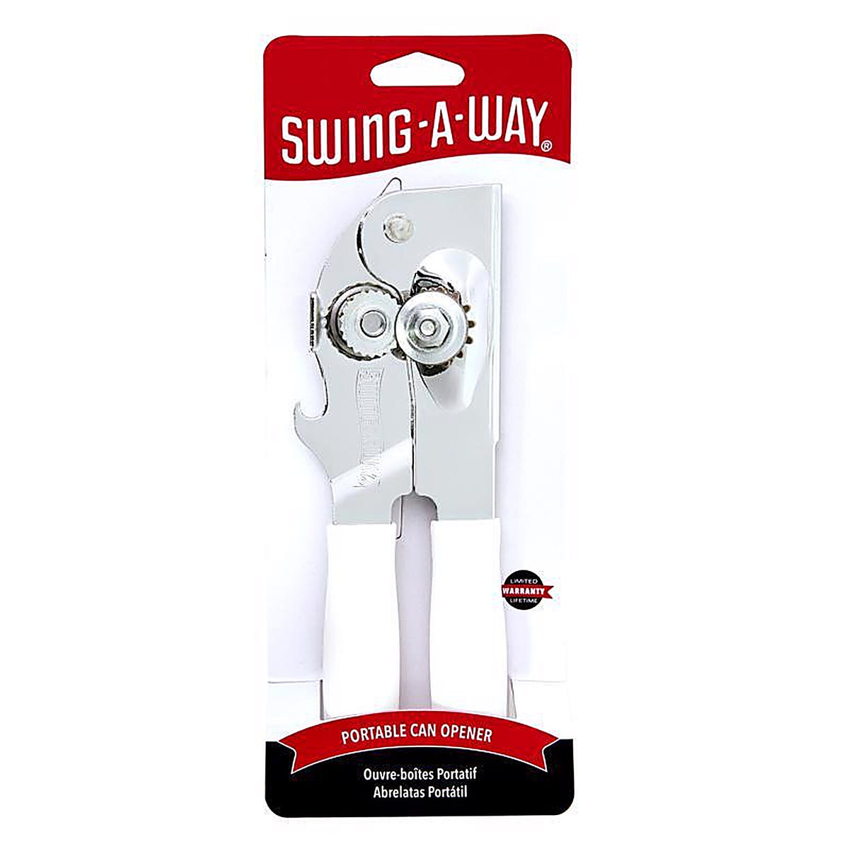 Swing-A-Way 407WH Portable White Steel Manual Can Opener