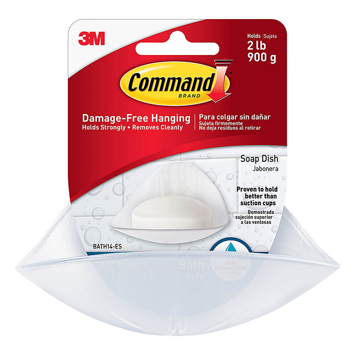 3M BATH14-ES Command Frost White Plastic Soap Dish