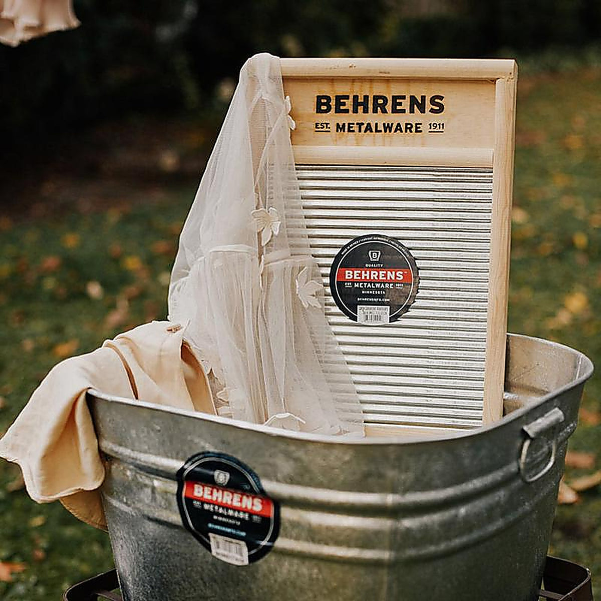 Behrens BWBG12 12.5 in. W x 24.5 in. L Galvanized Steel Scrub Surface Washboard