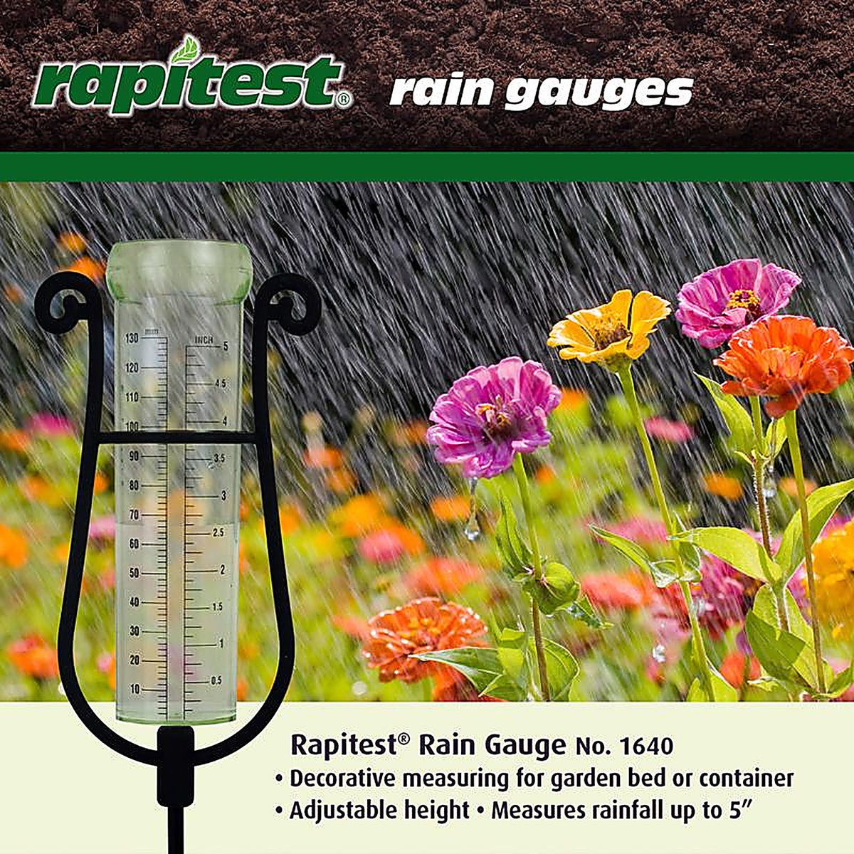 Luster Leaf 1640 Rain Gauge Stake 2.9 in. W x 2.9 in. L