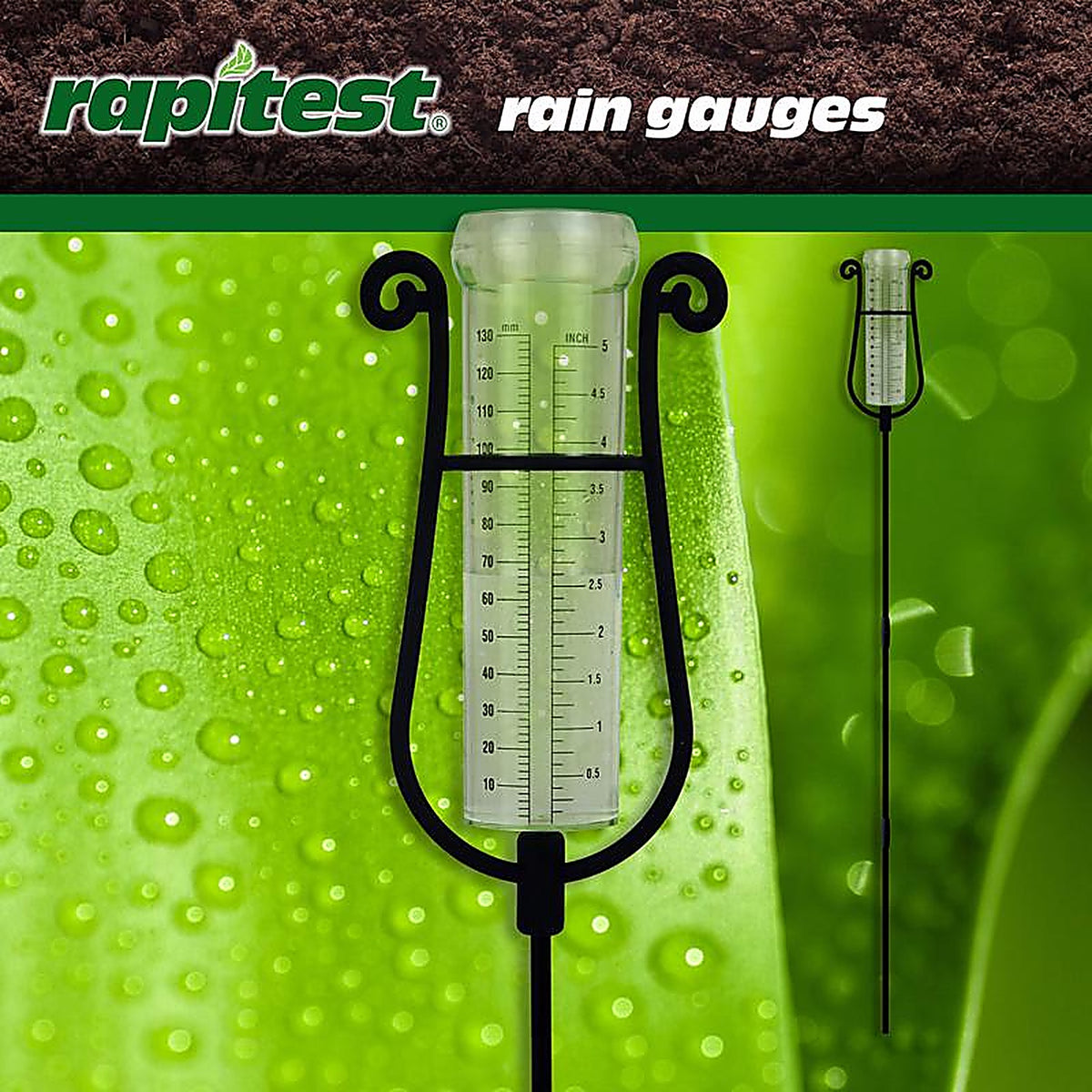 Luster Leaf 1640 Rain Gauge Stake 2.9 in. W x 2.9 in. L