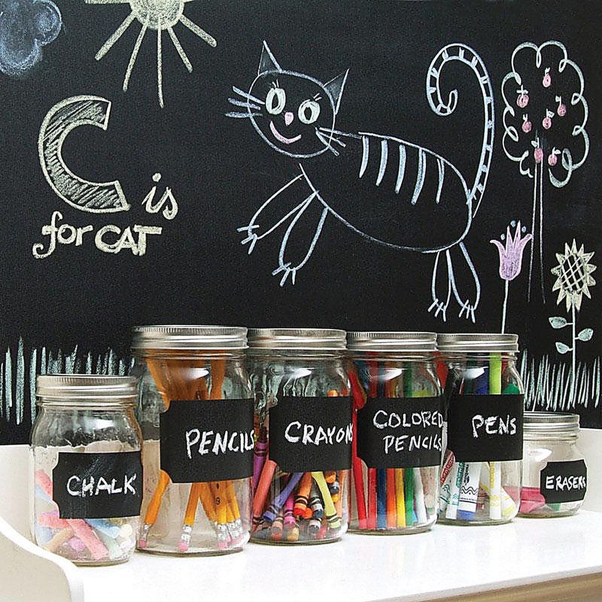 Con-Tact 06F-C9052-06 Specialty Coverings 6 ft. L x 18 in. W Black Chalkboard Self-Adhesive Shelf Liner