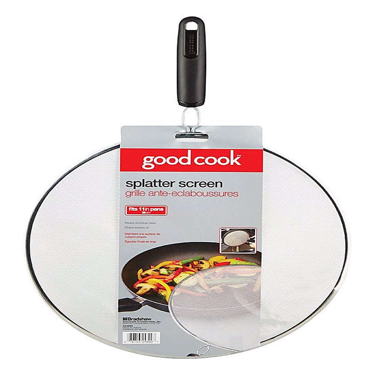 Good Cook 24890 11-1/4 in. L Silver/Black Stainless Steel Splatter Screen