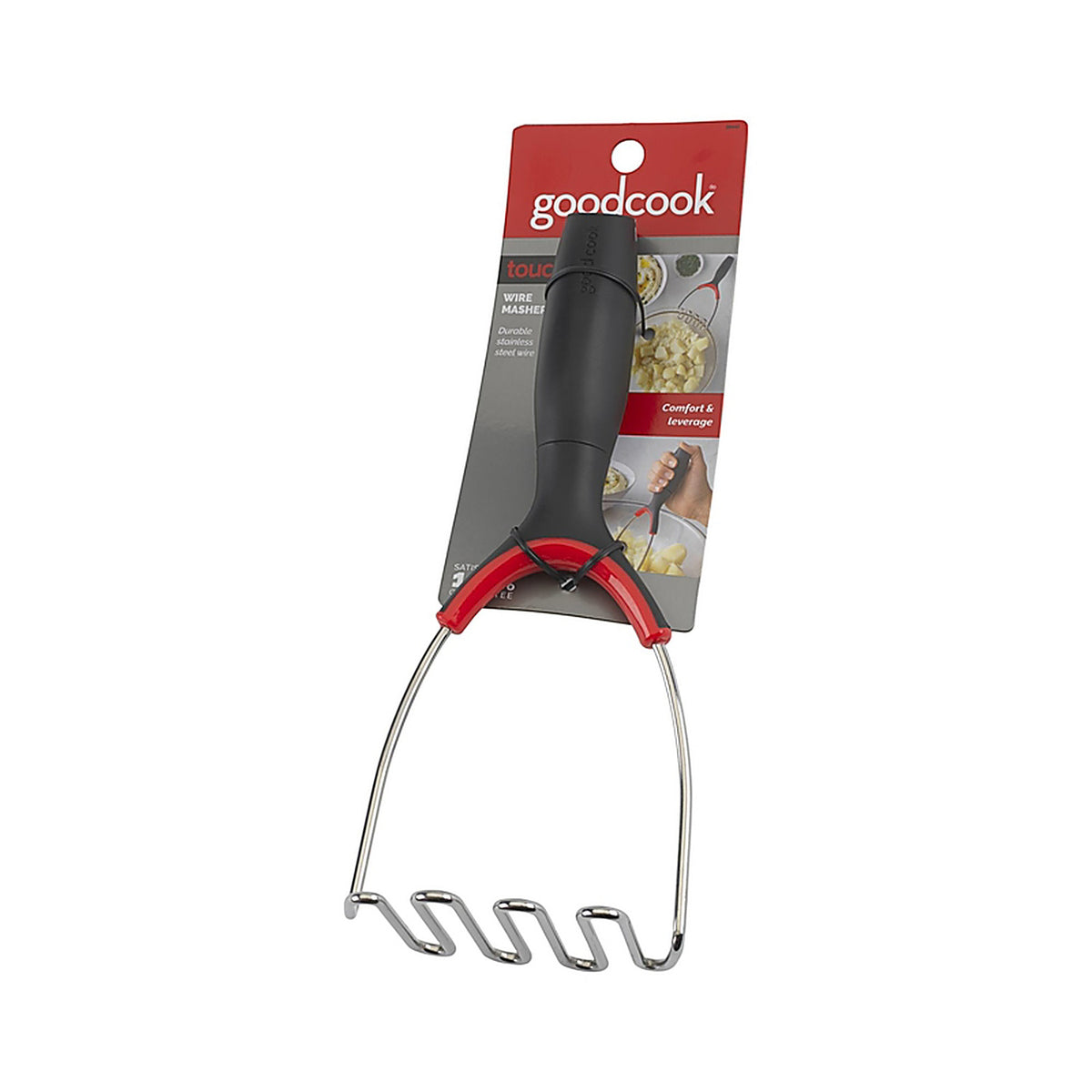 Good Cook 20442 Touch Silver/Black Stainless Steel Potato Masher