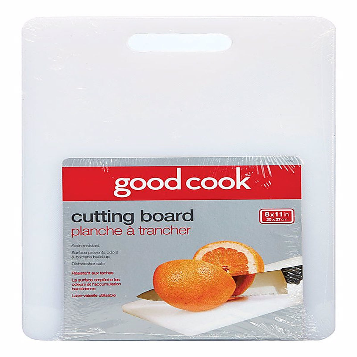 Good Cook 10098 8 in. W x 11 in. L White Plastic Cutting Board
