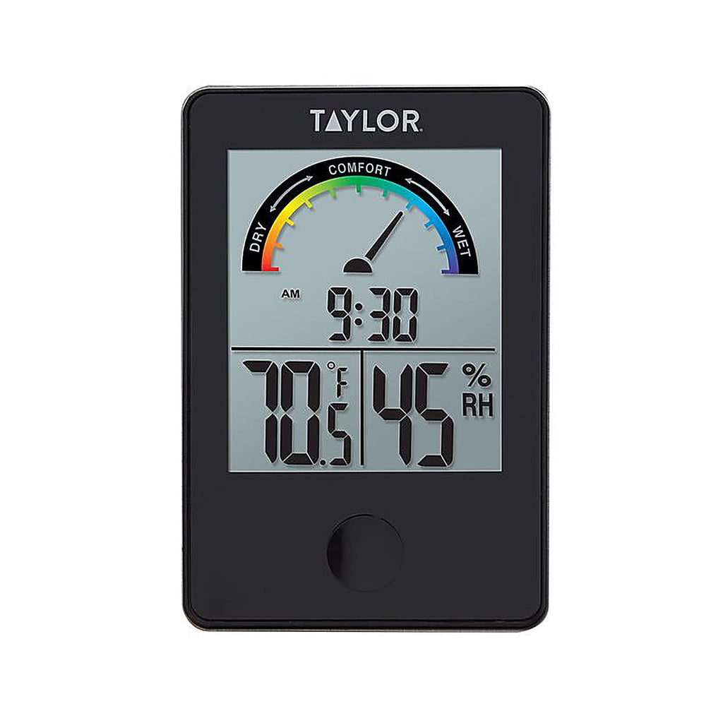 Taylor 1732 Comfort Level Hygrometer Digital Thermometer Plastic Black