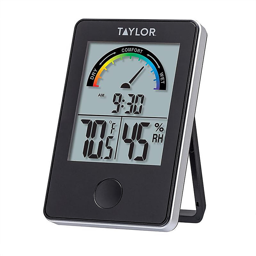 Taylor 1732 Comfort Level Hygrometer Digital Thermometer Plastic Black