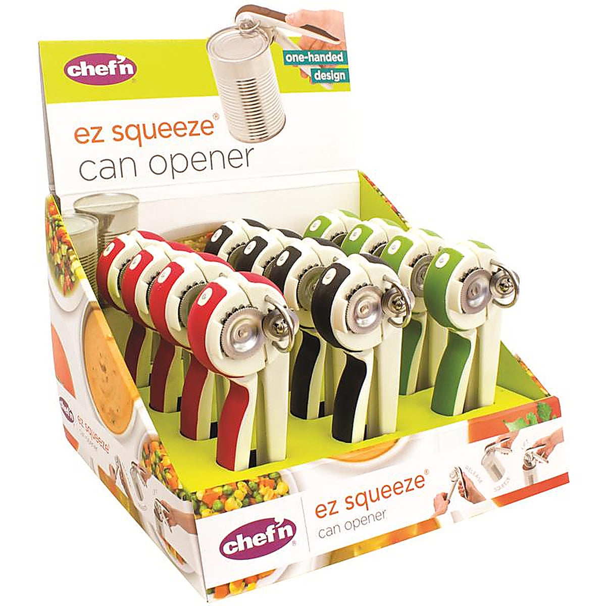 Chef'n 102-160-077 EZSqueeze Assorted Stainless Steel Manual Can Opener