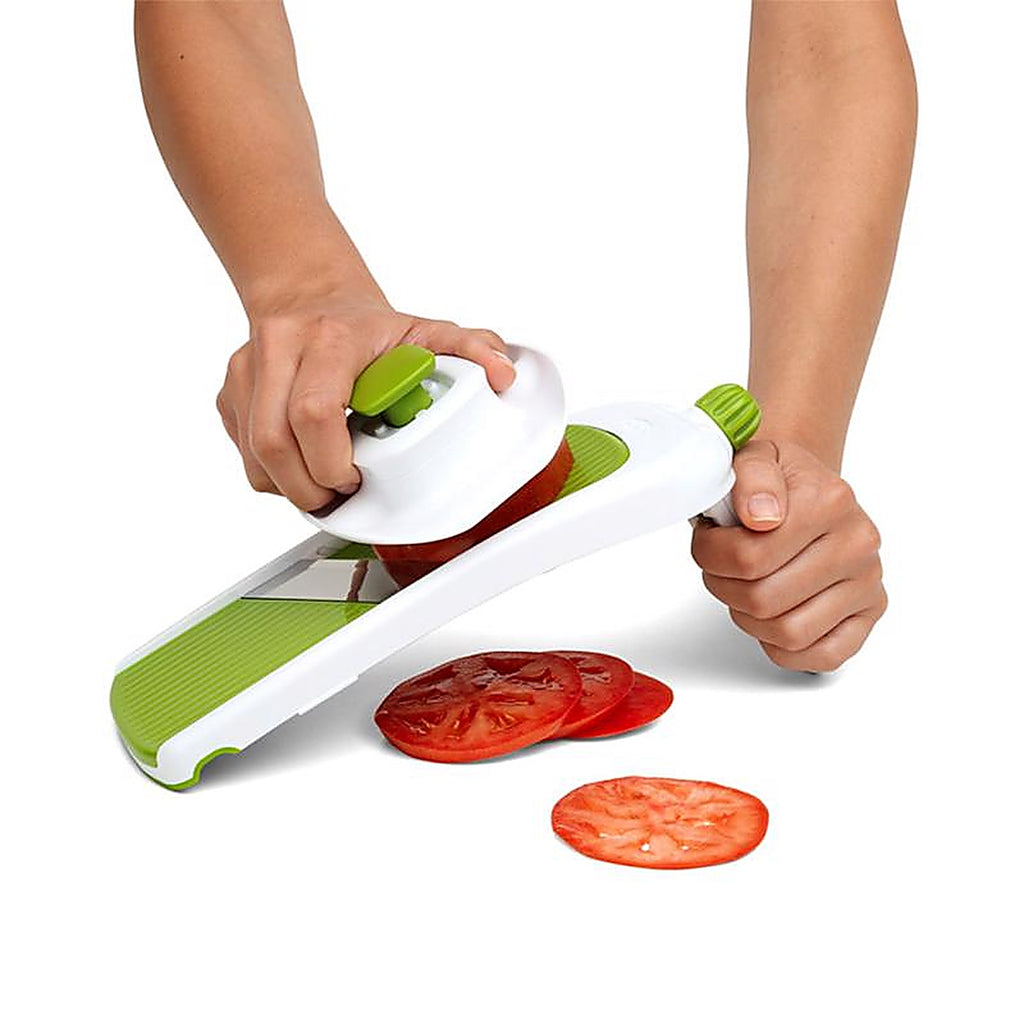 Chef'n 102-824-120 SleekSlice 4-3/8 in. W x 9 in. L Green/White Plastic/Stainless Steel Hand-Held Mandoline