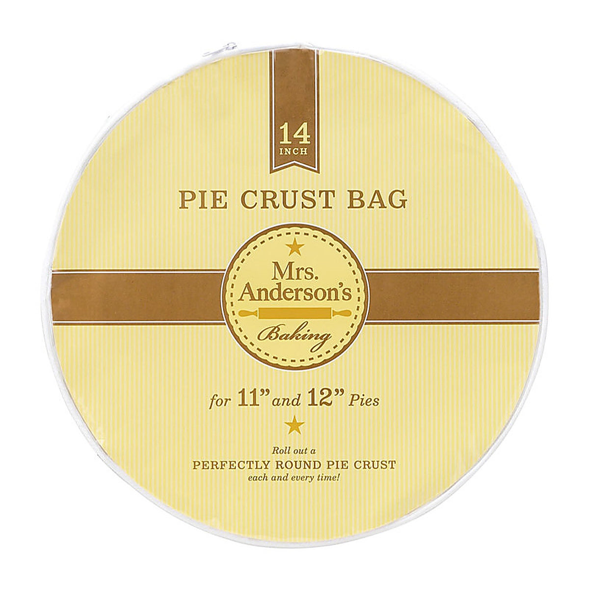 Harold Import 7407 Mrs. Anderson's Baking 14 in. L Pie Crust Bag White