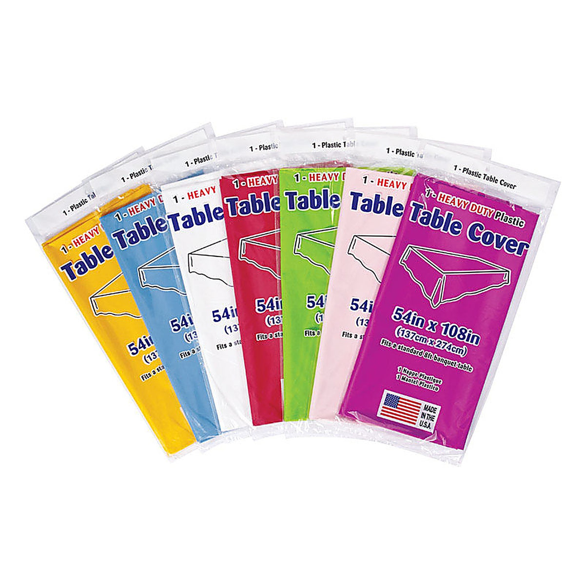 Diamond Visions TL-ASTTC Assorted Plastic Disposable Tablecloth 54 in. 108 in.