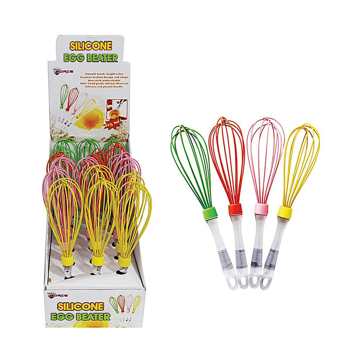 Diamond Visions 11-1116 Max Force 2 in. W x 10 in. L Assorted Colors Silicone Egg Beater/Wisk