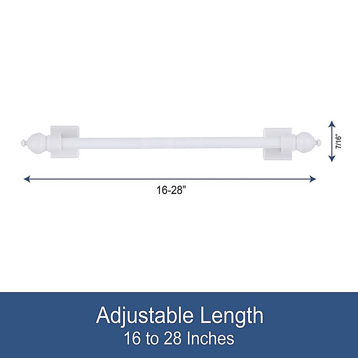 Kenney KN40344 Enamel White Magnet Cafe Rod 16 in. L x 28 in. L