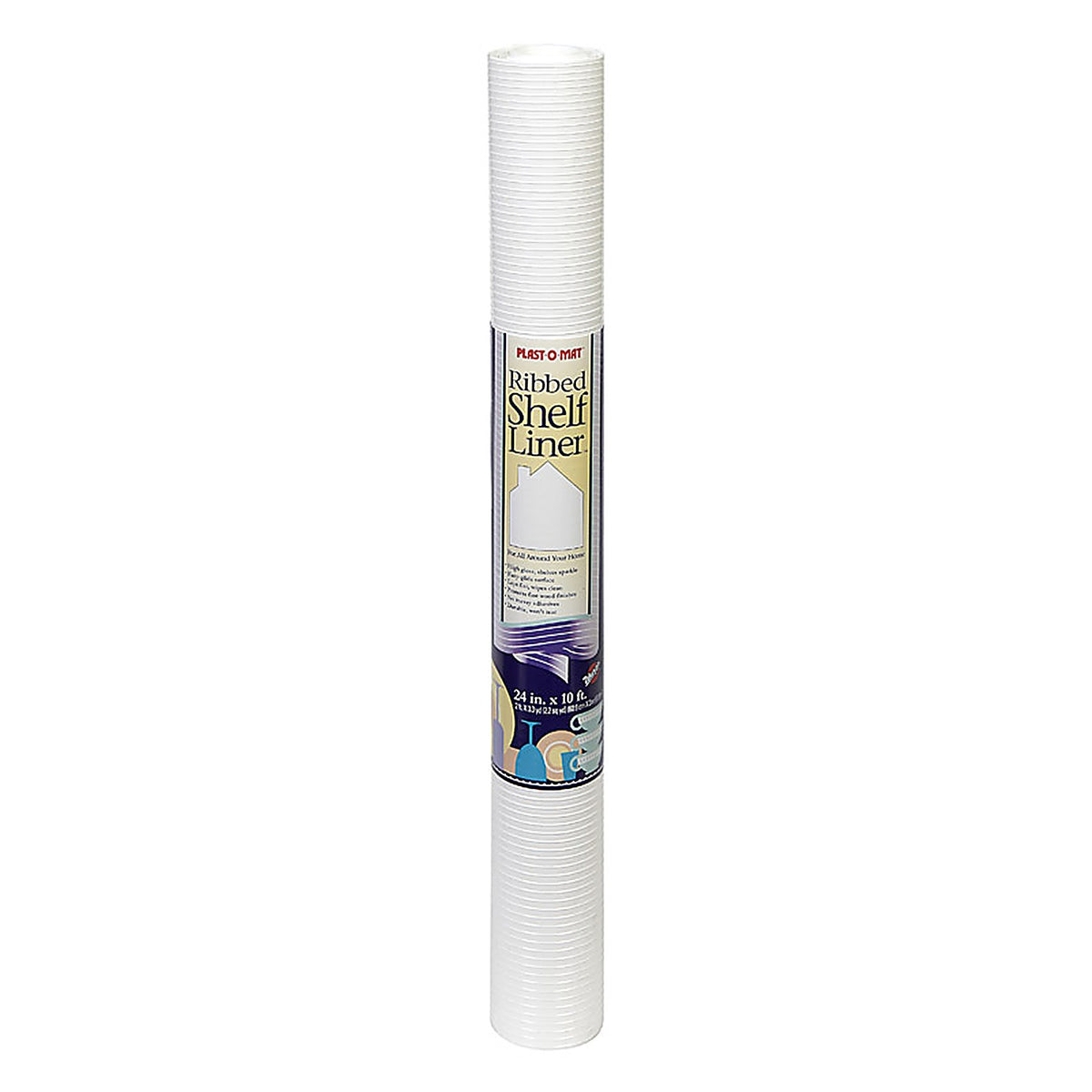Warp's PM210-W Plast-O-Mat 10 ft. L x 24 in. W White Non Adhesive Ribbed Shelf Liner