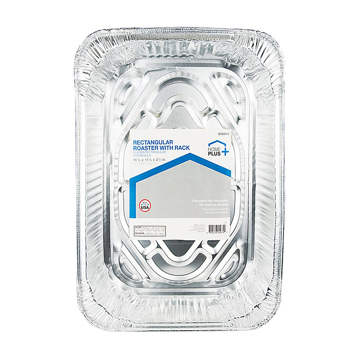 Home Plus D41110 Durable Foil 11-7/8 in. W x 16-5/8 in. L Roasting Rack and Pan Silver 1/Pack