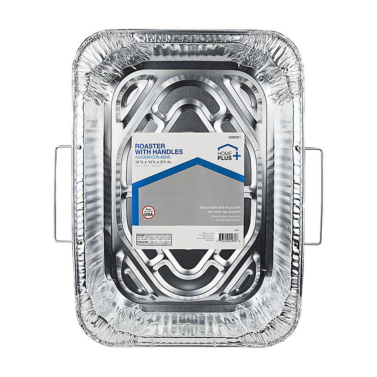 Home Plus D49113 Durable Foil 11-7/8 in. W x 16-5/8 in. L Roaster Pan Silver 1/Pack