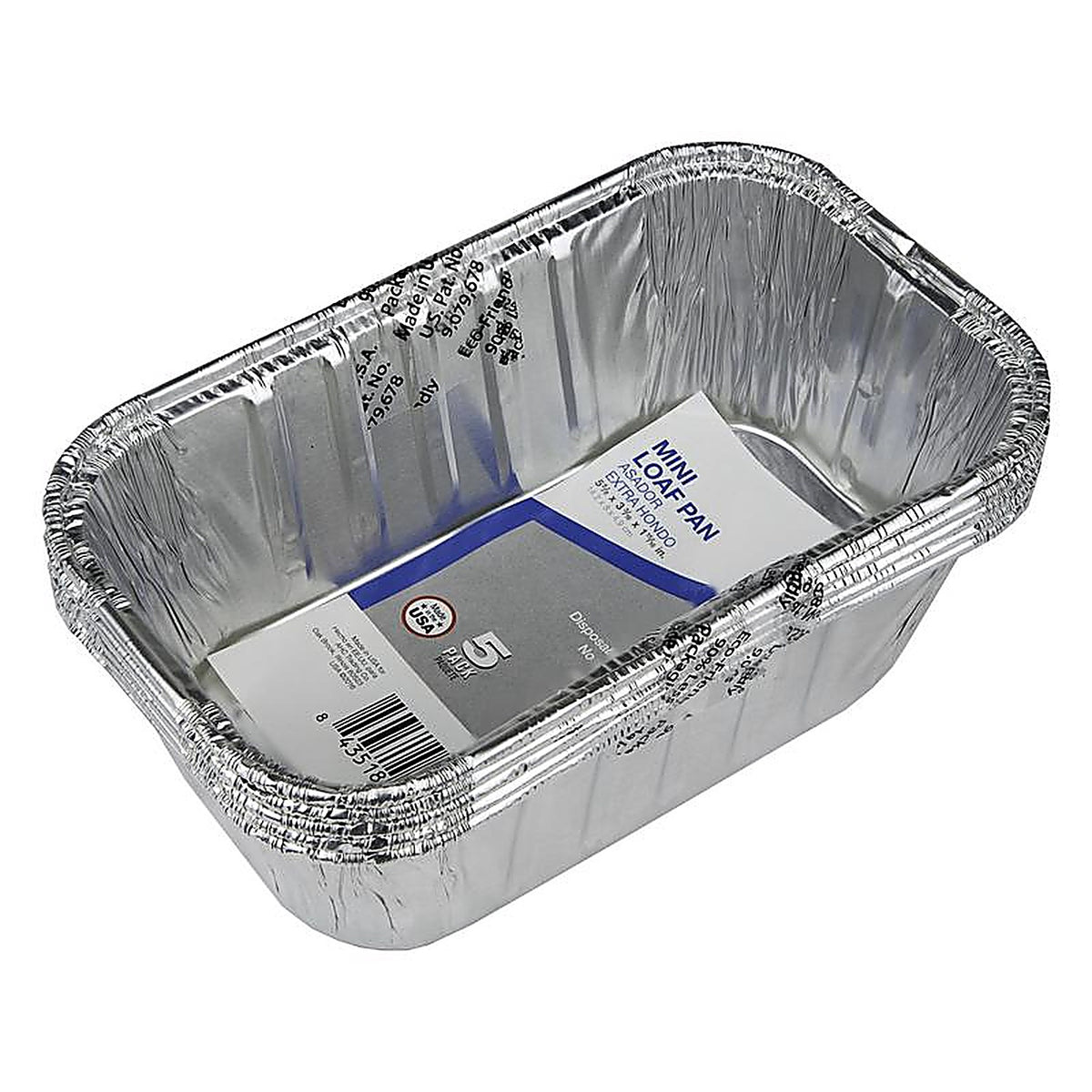 Home Plus D50050 Durable Foil 3-3/16 in. W x 5-5/8 in. L Mini Loaf Pan Silver 5/Pack