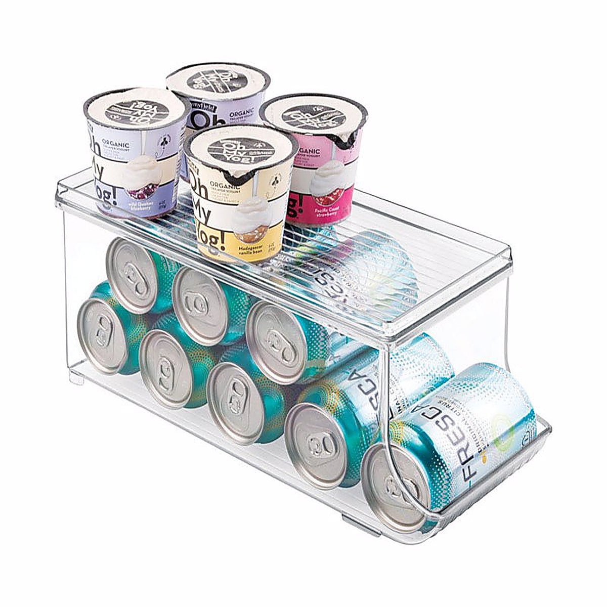 InterDesign 70938 5-3/4 in. H x 13-3/4 in. W x 5-3/4 in. L Clear Soda Can Organizer