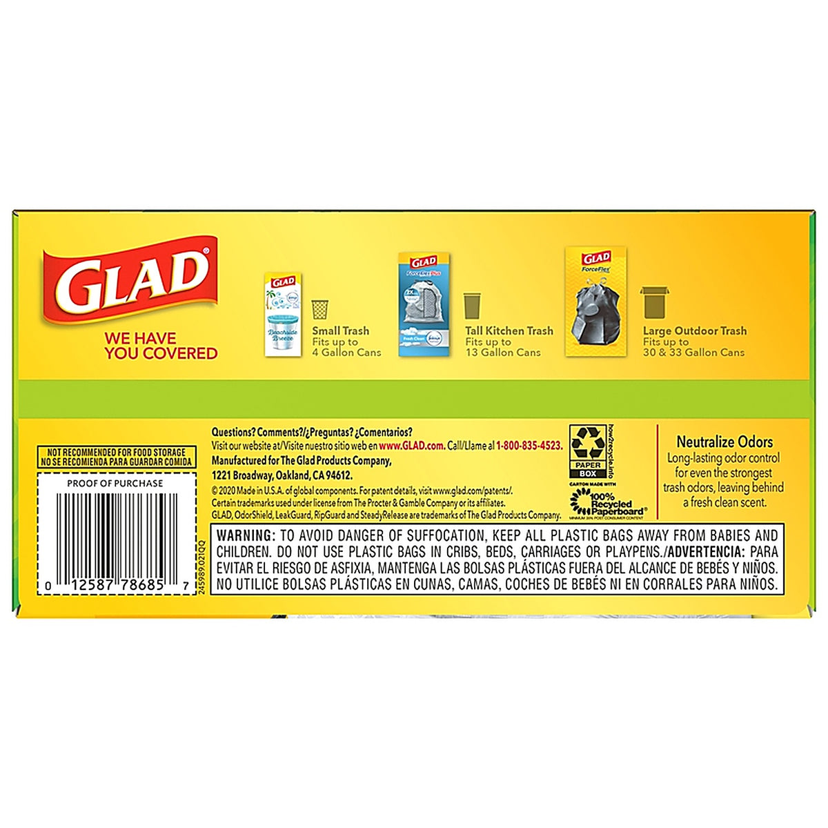 Glad 78685 Gain 13 gal. Fresh Scent Trash Bags Drawstring 40/Pack