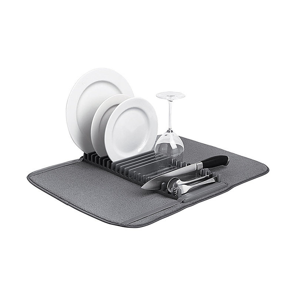Umbra 330720-149 18 in. W x 24 in. L Charcoal Microfiber Drying Rack w/Mat
