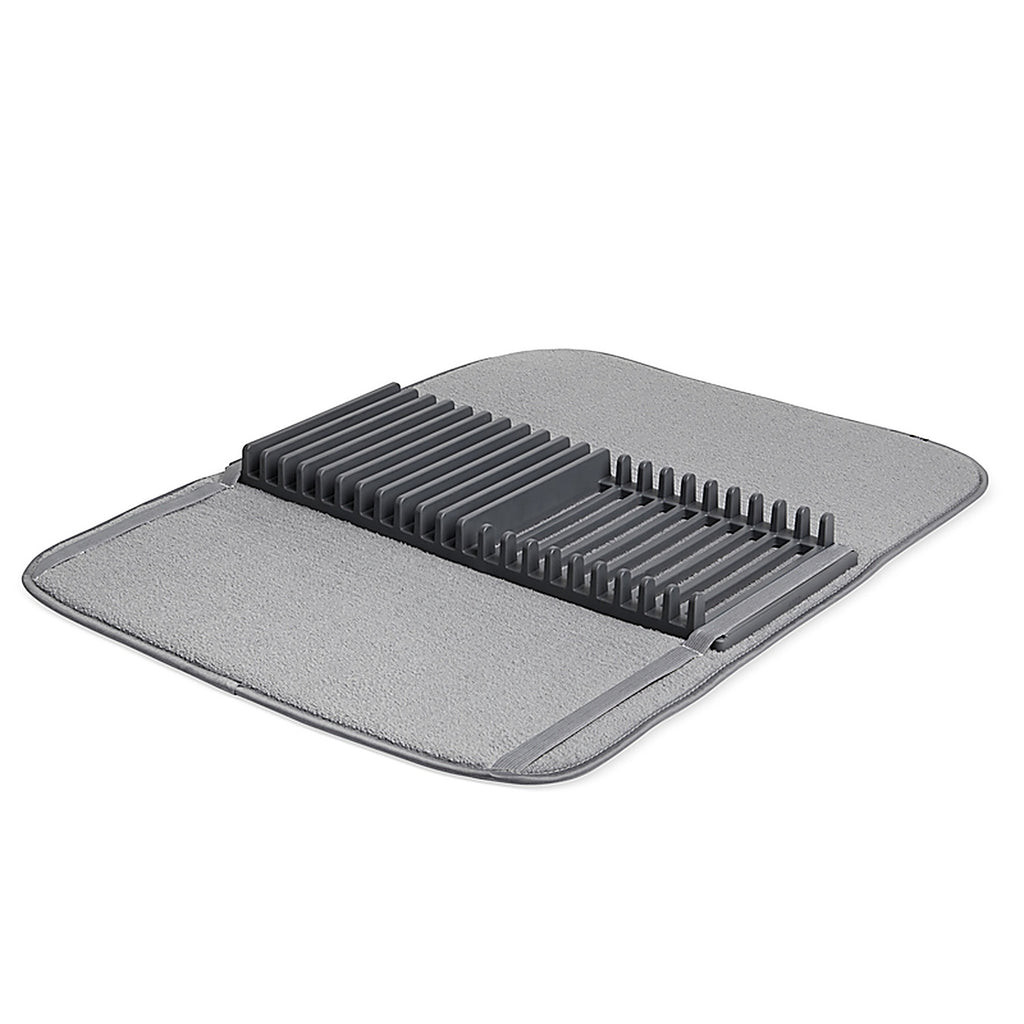 Umbra 330720-149 18 in. W x 24 in. L Charcoal Microfiber Drying Rack w/Mat