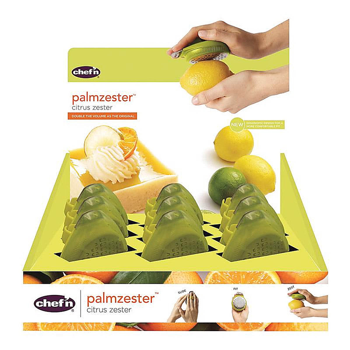 Chef'n 102-215-004 Palmzester Green Plastic Citrus Zester