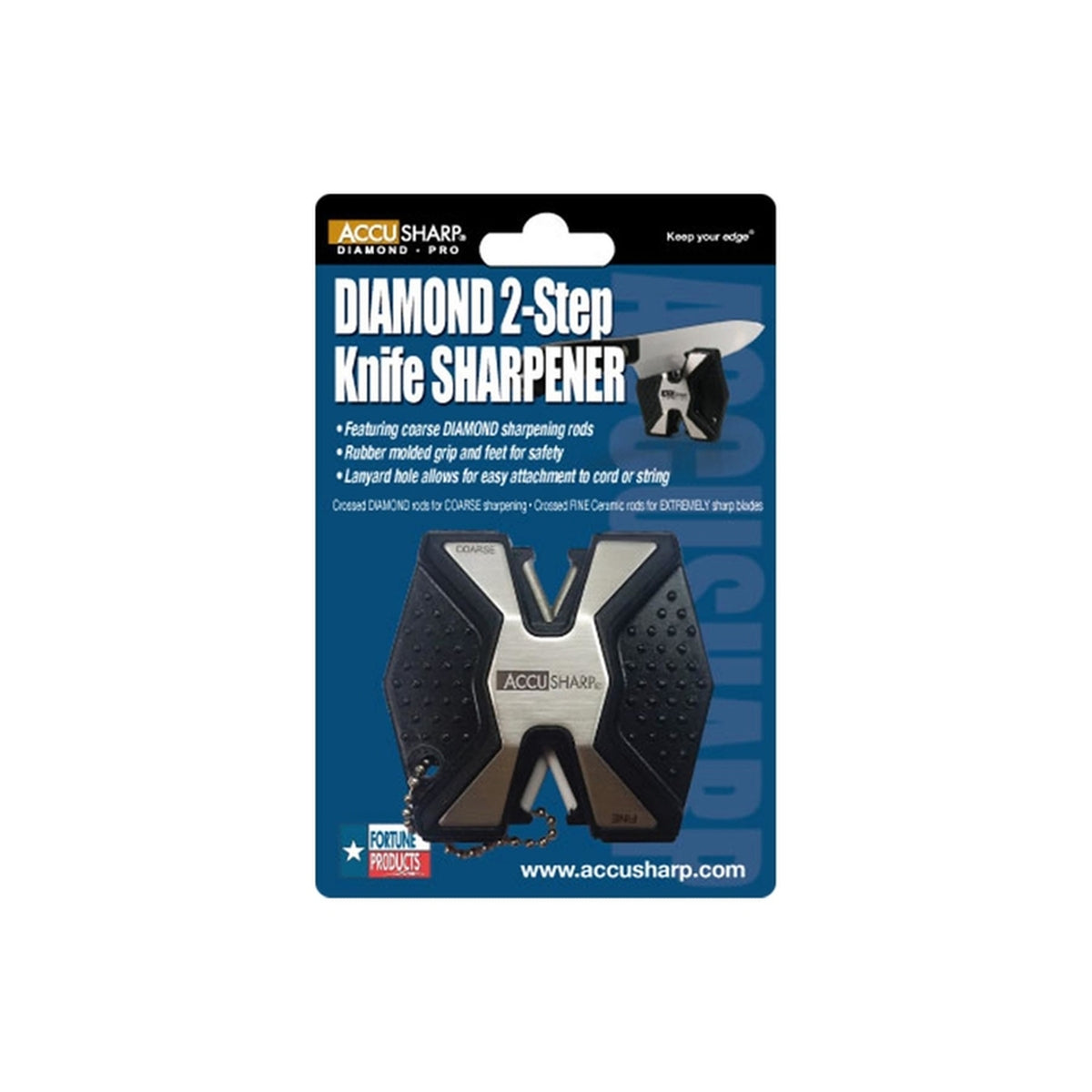 Accusharp 017C Brushed Nickel Diamond Abrasive 2 Stage Knife and Tool Sharpener