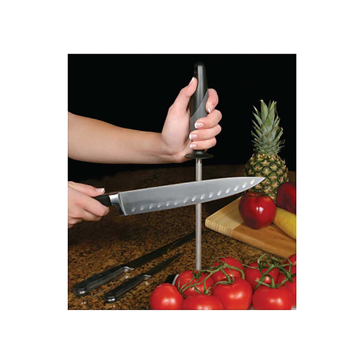 Accusharp 032C Brushed Nickel Steel 1 Stage Sharpening Steel