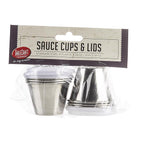 Tablecraft H5069 Silver ABS/Stainless Steel Dipping Cups w/Lids