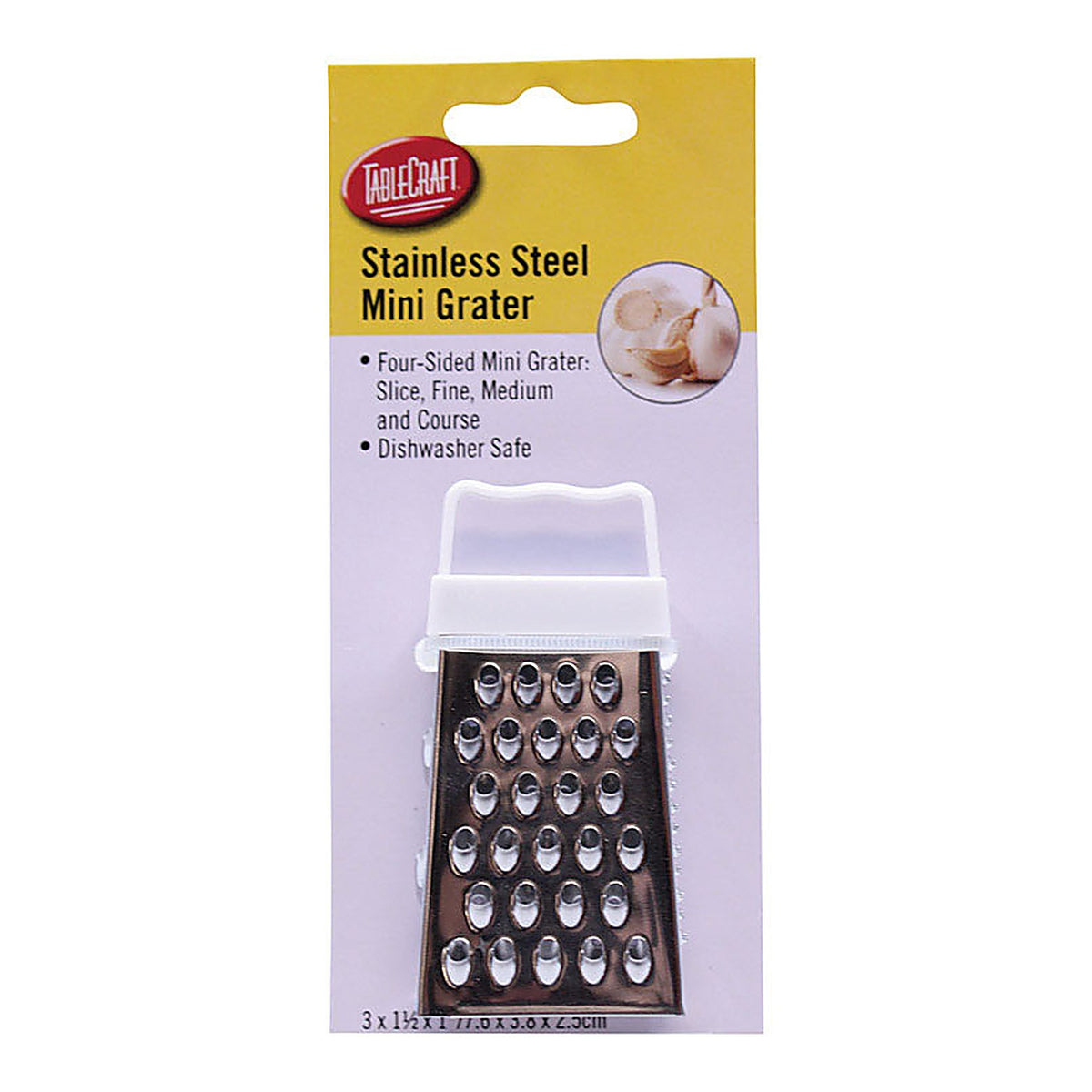 Tablecraft SG100 Silver Stainless Steel Mini Box Grater