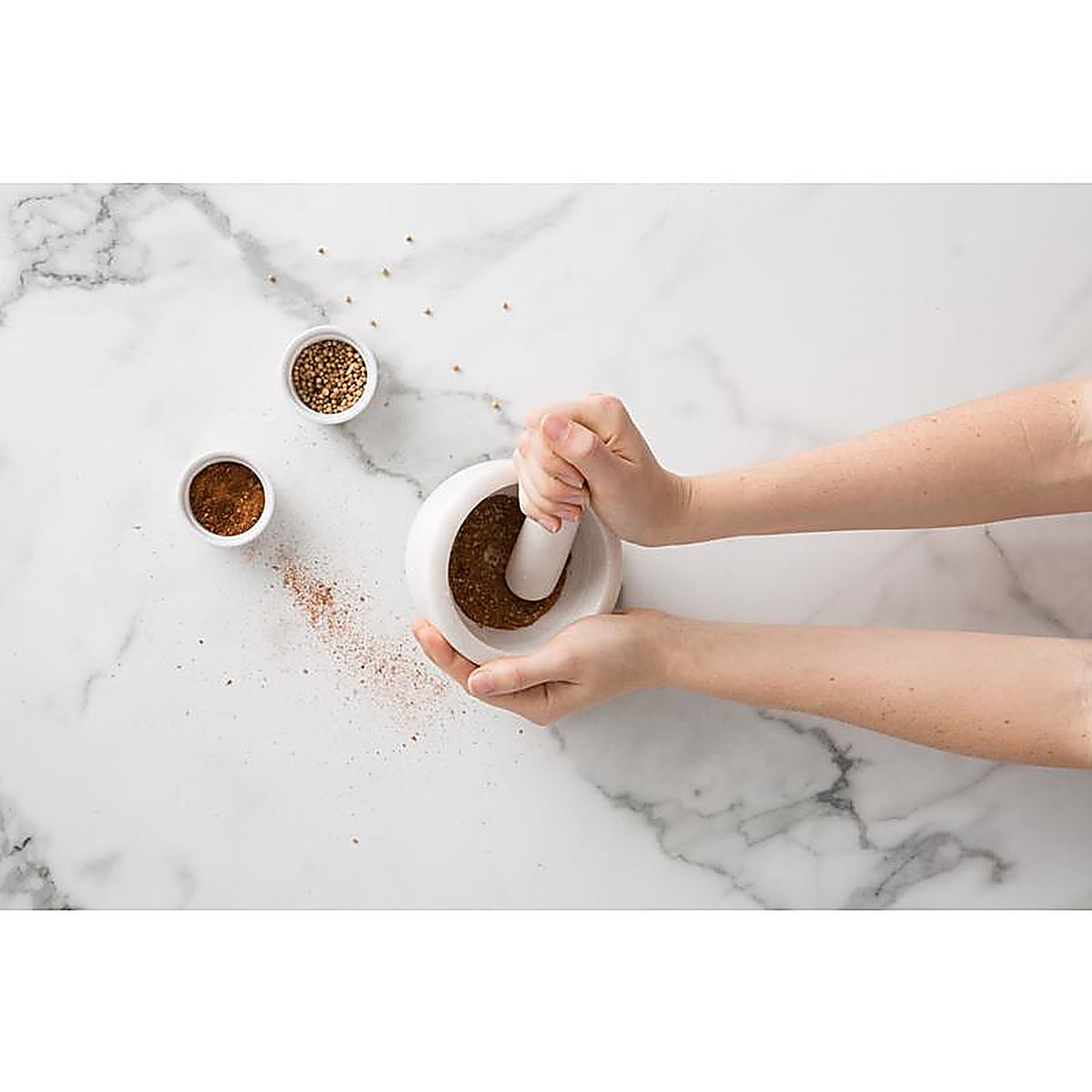 Chef'n 103-988-354 White/Gray Silicone Mortar and Pestle
