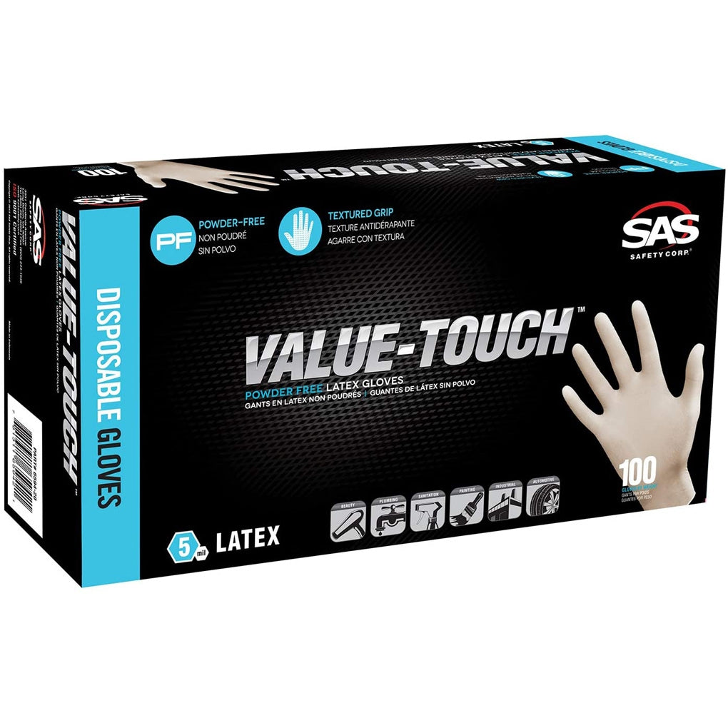 SAS 6591 Value-Touch Powdered Latex Gloves, Small 100/Pack