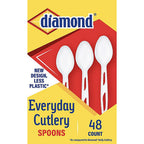Diamond 4142600114 White Plastic Heavy Duty Spoons 48/Pack