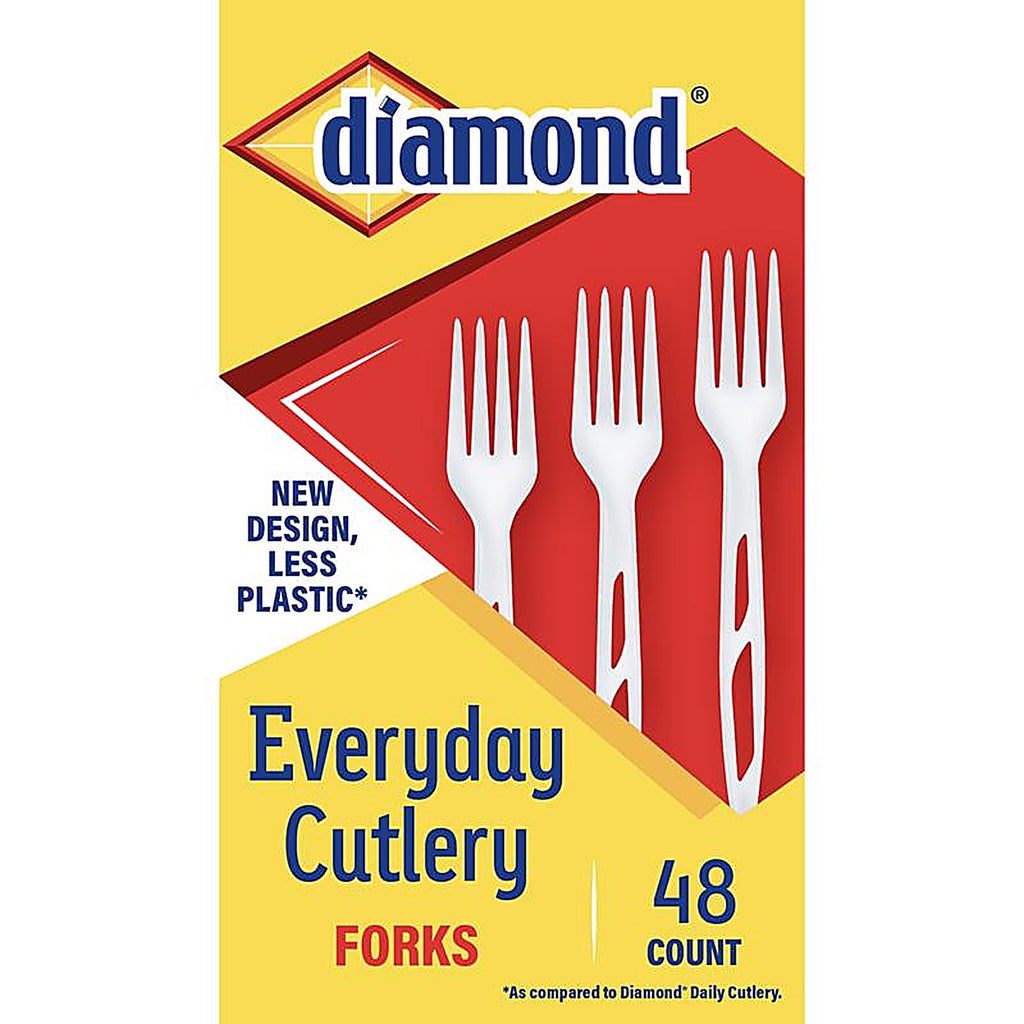 Diamond 4142600115 White Plastic Forks 48/Pack