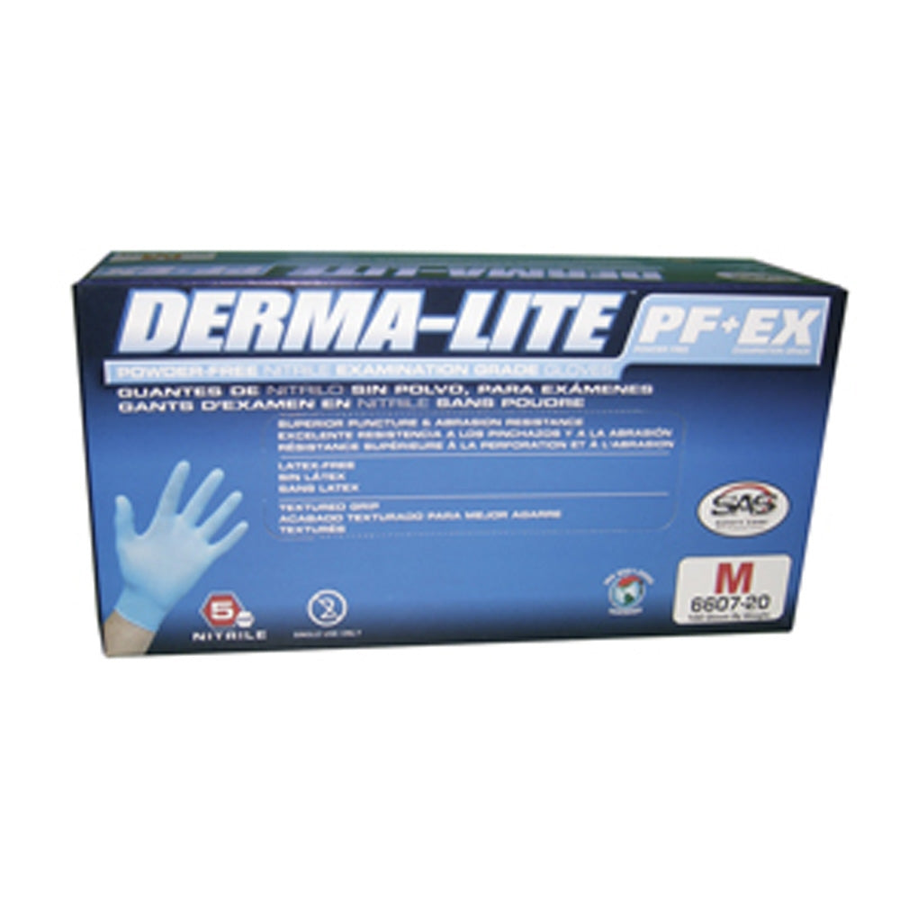 SAS 6608-20 Derma-Lite Nitrile Disposable Gloves (Powder-Free) Large