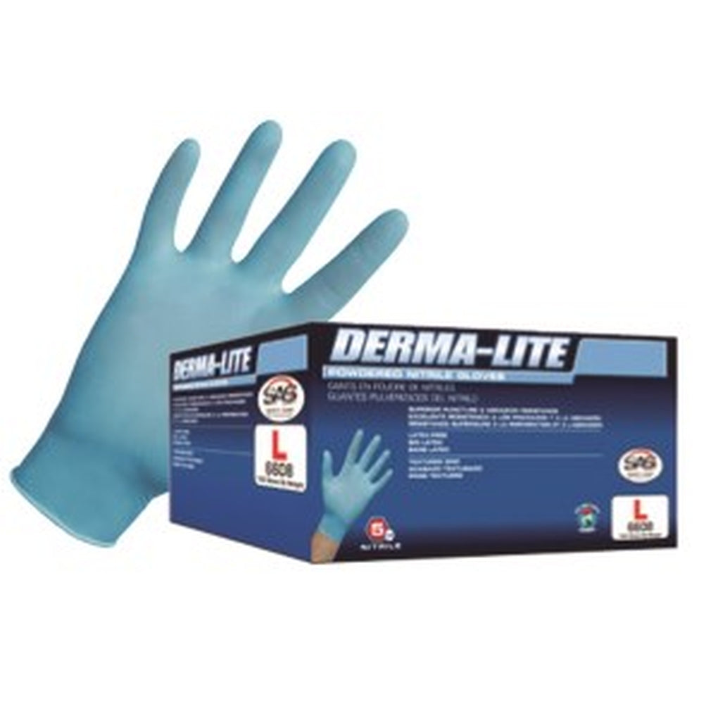SAS 6608 Derma-Lite Lightly Powdered Nitrile Glove Large 50/Pack