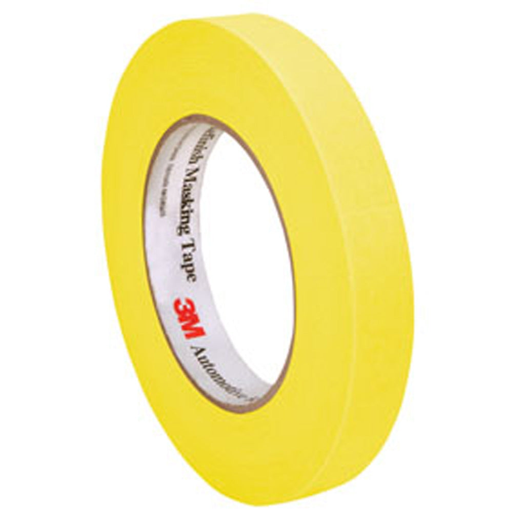 3M 06652 Automotive Refinish Yellow Masking Tape, 18 mm x 55 m, 48/case