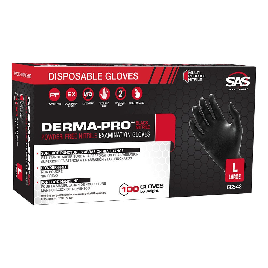 SAS 66541 Derma-Pro Nitrile Disposable Glove (Powder-Free) Small