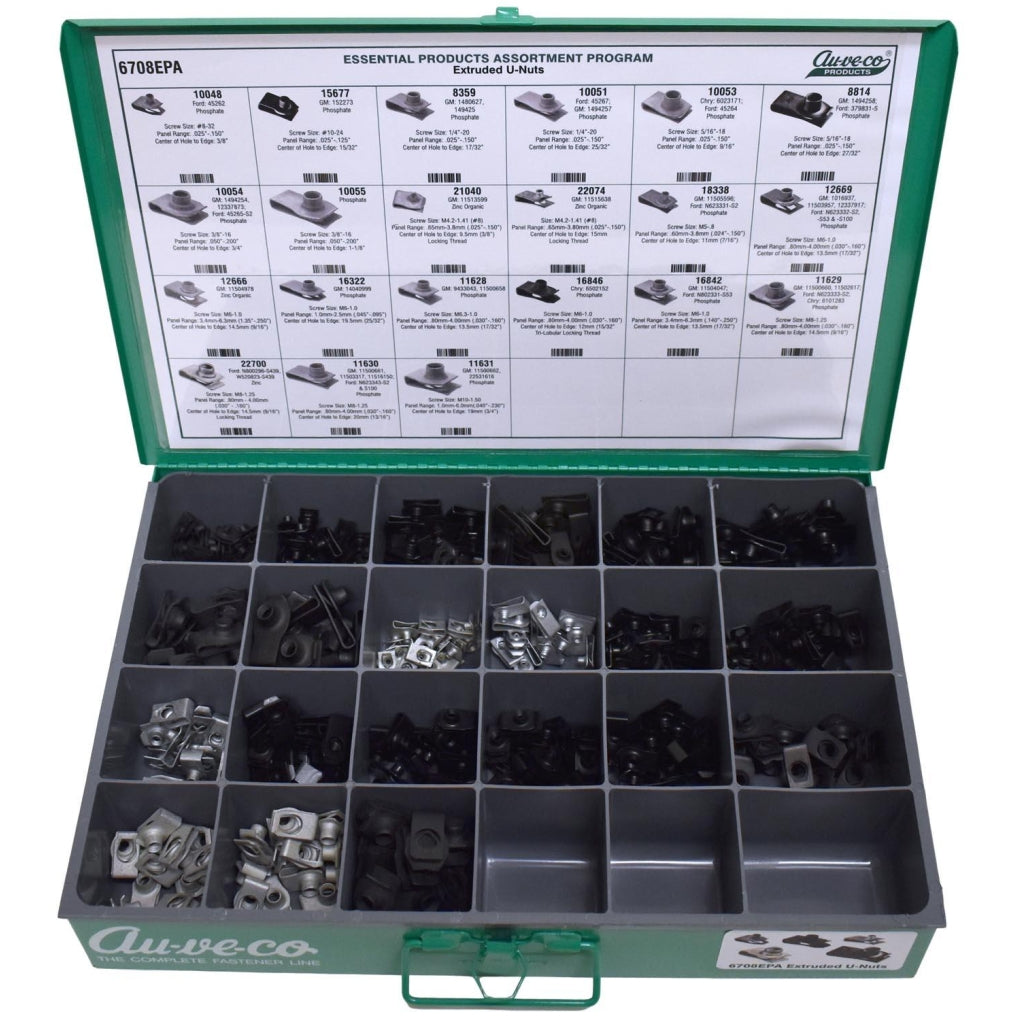 Auveco 6708EPA EPA Extruded U-Nuts Assortment