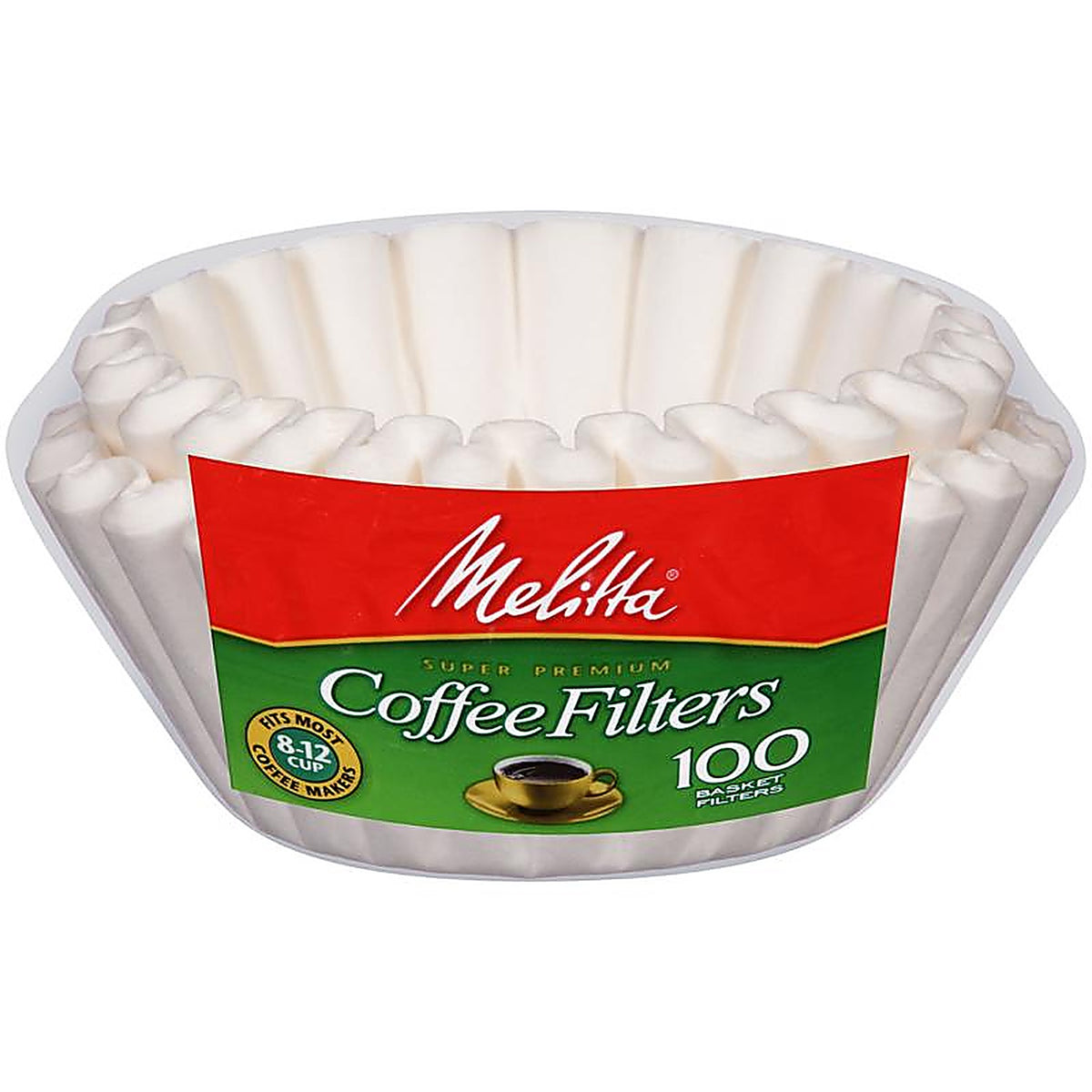 Melitta 62912 4-6 cups White Basket Coffee Filter 100/Pack