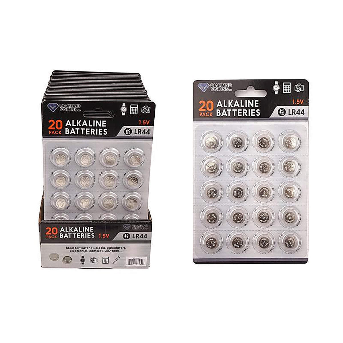 Diamond Visions 01-0930 MAX Force Alkaline AG13/357 3 volt Button Cell Battery 20/Pack