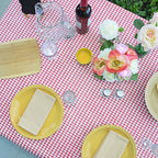 Magic Cover TBL-MC570-36 Red/White Checkered Vinyl Disposable Tablecloth 52 in. 52 in.