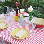 Magic Cover TBL-MC570-36 Red/White Checkered Vinyl Disposable Tablecloth 52 in. 52 in.