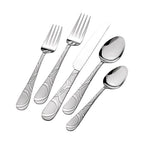 Pfaltzgraff 5153138 Silver Stainless Steel Swirl Pattern on handle Flatware Set 20/Pack