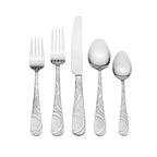 Pfaltzgraff 5153138 Silver Stainless Steel Swirl Pattern on handle Flatware Set 20/Pack