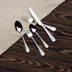 Pfaltzgraff 5153138 Silver Stainless Steel Swirl Pattern on handle Flatware Set 20/Pack